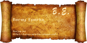 Berey Eperke névjegykártya